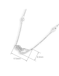 (X1000Diamond) 18K/750 White Gold Pave Setting Leafs Diamond Necklace (0.19 cttw, G-H Color, VS2-SI1 Clarity, 16"+1.5")