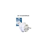 UNITED KINGDOM 3-Pin to EUROPEAN (Schuko) 2-Pin Earthered TRAVEL ADAPTOR