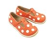 Puddle Jumper Girl's Leather Polka Dot Slip On Shoes Orange White/ FREE SHIPPING