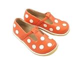 Puddle Jumper Girl's Leather Polka Dot Slip On Shoes Orange White