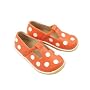 Puddle Jumper Girl's Leather Polka Dot Slip On Shoes Orange White/ FREE SHIPPING