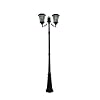 Gamasonic GS-94D 7-Foot Tall Victorian Solar Lamp Post with Two Heads and LED Lights, Black
