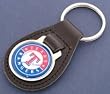 Texas Rangers Leather Keychain