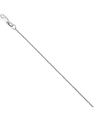 18K Solid White Gold Cable Chain Necklace 16" inch 1.1mm