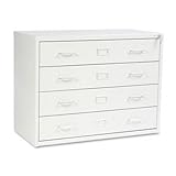 Safco 4930LG - Four-Drawer Computer Disk/Data Cabinet, 37w x 17-3/8d x 27-3/4h, Lt Gray