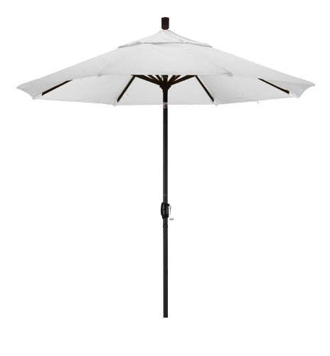 California Umbrella 9-Feet Aluminum Push Button Tilt Market Umbrella with Black Pole, White California Umbrella 9-Feet Aluminum Push Button Tilt Market Umbrella with Black Pole, White