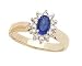 Princess Di Sapphire and Diamond Ring