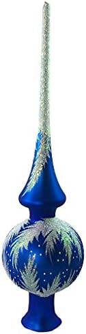 "Crystal" Glass Christmas Tree Topper (matte blue)