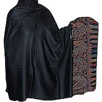 Wrap Shawls Wool Paisley Embroidered Outerwear 80 x 40 inches (psley375)