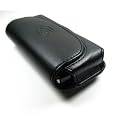 Black Horizontal Genuine Leather Universal Pouch Case for HTC SDA Tornado SP5m