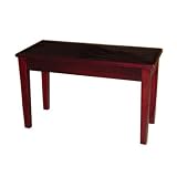 Cameron & Sons CS-10 MAHP Traditional Piano Bench With Music Storage, Wood Top (Mahogany)