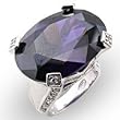 Women's Solitaire Amethyst Cubic Zirconia Special Plating Ring, Size: 5-10 Sterling Silver .925