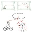 BoldLoft "Shower Me with Your Love" Couple Pillowcases-Ideal Anniversary Gifts, Birthday Gifts, Wedding Gifts, Valentine Gifts, Romantic Gifts for HIM or HER
