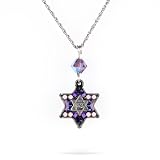 Ayala Bar Star of David Necklace - The Classic Collection - in Shades of Purple #5169P ANK ONK