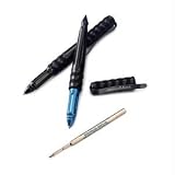 Pen, Black Aluminum Body, Blue Ink