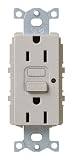 Lutron SCR-15-GFCI-TP Satin Colors 15A GFCI Electrical Socket Receptacle, Taupe