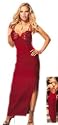 Small, White - Candlelight Nights in this Stretch Charmeuse and Eyelash Lace Side Slit Gown with Low Back and Matching Thong