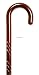 1 Each Single Rosewood Stained Wood Cane with Spiral Tourist Handle Men's ALEX ORTHOPEDIC INC. 3023