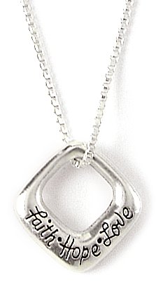Sterling Silver Faith, Hope, and Love Pendant by Bob Siemon, 18