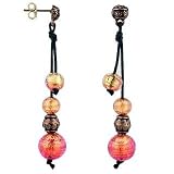 Antica Murrina Veneziana Tahiti - Murano Glass Bead Drop Earrings Coral