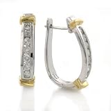 10K Yellow & White Gold 1 Carat Diamond Earrings