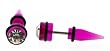 Purple Acrylic Fake Tapers with Clear Crystal - 2G - 16G Wire - Sold as a Pair