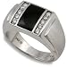1/3ctw Men's Onyx and Diamond Ring