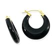 14k Gold & Black Onyx Thick Hoop Earrings