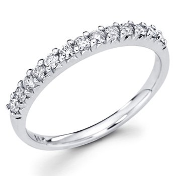14K White Gold Round-cut Diamond Ladies Women Cut Wedding Anniversary Ring Band (0.37 CTW., G-H Color, SI1-2 Clarity) onSale
