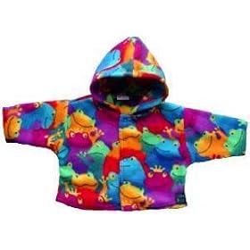 CozyBear JC07 Funky Frogs Fleece Jacket with Hood - Size 1-2 years