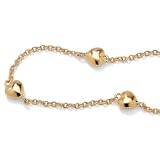 18k Gold over Sterling Silver Heart Ankle Bracelet 10