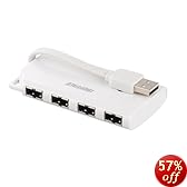 iBUFFALO USB�ϥ� �Х��ѥ 4�ݡ��� BSH4U17WH