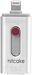 Universal Flash Drive 16GB, Hitcake iDragon Touch ID Encryption OTG USB Flash Memory Lightning Connector Micro-USB Joint 3-in-1 External Storage Memory Expansion for iPhone iPad Android Cellphones &amp; Computers