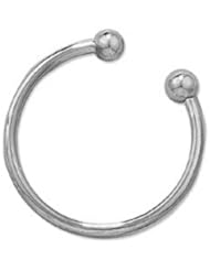Childrens Sterling Silver Babies Torque Bangle - S00127 - Width 4mm - Diameter 40mm - Ball Diameter 8mm