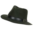 New 100% Wool Felt Fedora Belt Aussie Safari Hat Olive Large