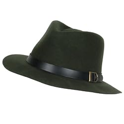 New 100% Wool Felt Fedora Belt Aussie Safari Hat Olive Extra Large