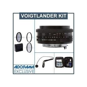Voigtlander Color Skopar 20mm f/3.5 SL-II Aspherical Manual Focus Lens for Nikon Film & Digital Cameras - Bundle - with Pro Optic 52mm Digital Essentials Filter Kit, Lens Cap Leash, Professional Lens Cleaning Kit