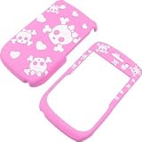 White Crossbones Pink Shield Protector Case for BlackBerry Curve 8520 8530
