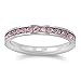 Stainless Steel Eternity Pink Cz Wedding Band Ring 3mm (Size 3,4,5,6,7,8,9,10) ; Comes with Free Gift Box