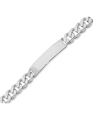 9" Curb 300 ID Bracelet 925 Solid Sterling Silver Chunky Heavy Wide Designer