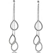 Dangling Pear Shape Design Drop Earrings in Sterling Silver