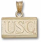 USC Trojans New Square Block "USC" Pendant - 10KT Gold Jewelry
