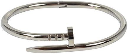 Nail Bracelet Stainless Steel Oval Shape with Easy Open Hinge