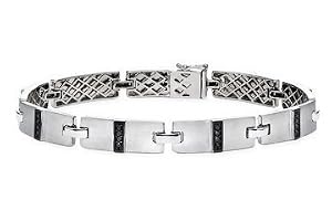 1/2 Carat Black Diamond Men's Sterling Silver Bracelet