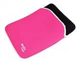 DURAGADGET Pink & Black "Travel" Reversible Shock Absorbent Neoprene Laptop Sleeve Custom Fit For Toshiba Satellite L855-10P, C855-10Z & Pro C850-11C