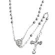 .925 Sterling Silver 4mm Rosary Necklace