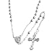 .925 Sterling Silver 4mm Rosary Necklace