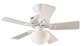 Hunter Bainbridge One-Light 36-Inch Five-Blade Ceiling Fan,Textured White with White Globe #20421