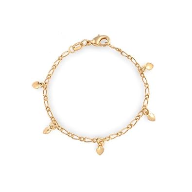 Cheap Girls Jewelry Bling Jewelry Gold Filled Girls Children Baby Heart Charm Bracelet 5 Inch For Sale