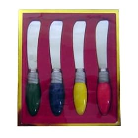 HOLIDAY LIGHT BULB SPREADERS - HOLIDAY LIGHT BULB DESIGN SPREADERS, SET OF 4 by Jaf GIfts